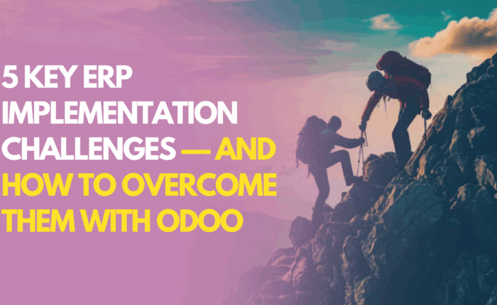 5 Key ERP Implementation Challenges — And How to Overcome Them with Odoo Team collaborating on ERP implementation, highlighting challenges and solutions with Odoo