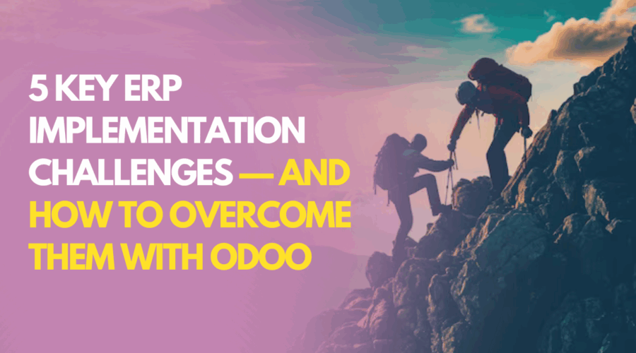Team collaborating on ERP implementation, highlighting challenges and solutions with Odoo