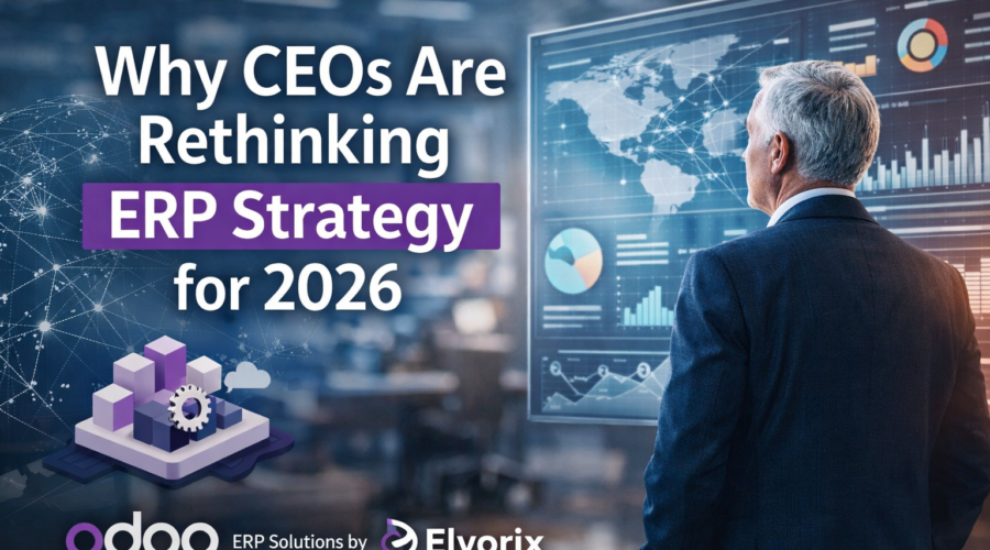 CEO reviewing ERP dashboard for strategic decision making